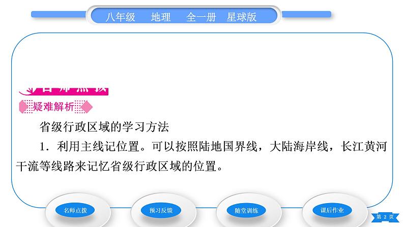 商务星球版八年级地理上第一章中国的疆域与人口第一节辽阔的疆域第2课时行政区划习题课件第2页