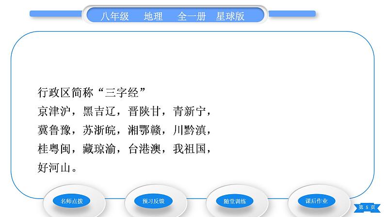 商务星球版八年级地理上第一章中国的疆域与人口第一节辽阔的疆域第2课时行政区划习题课件第5页