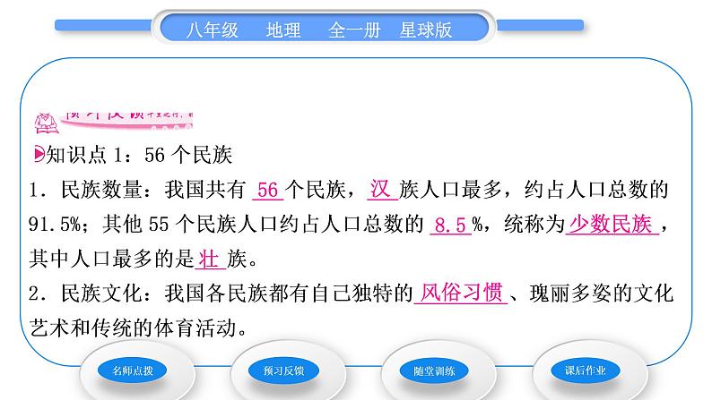 商务星球版八年级地理上第一章中国的疆域与人口第三节多民族的大家庭习题课件06