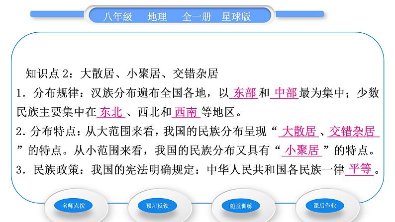 商务星球版八年级地理上第一章中国的疆域与人口第三节多民族的大家庭习题课件07