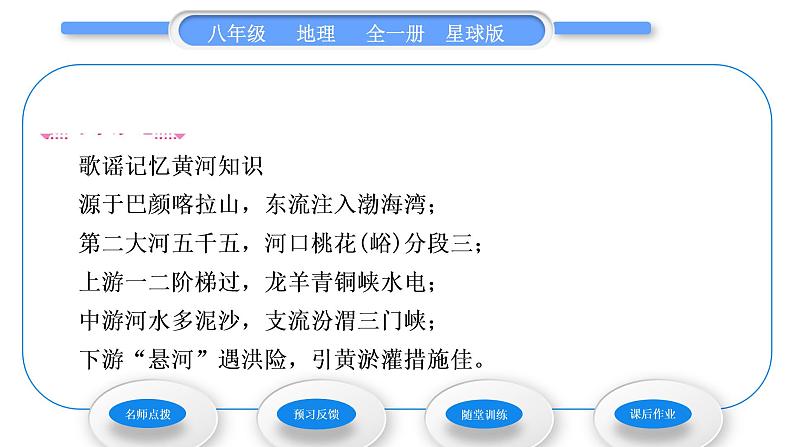 商务星球版八年级地理上第二章中国的自然环境第三节河流和湖泊第3课时黄河习题课件第4页