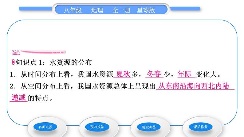 商务星球版八年级地理上第三章中国的自然资源第二节节约与保护水资源习题课件05