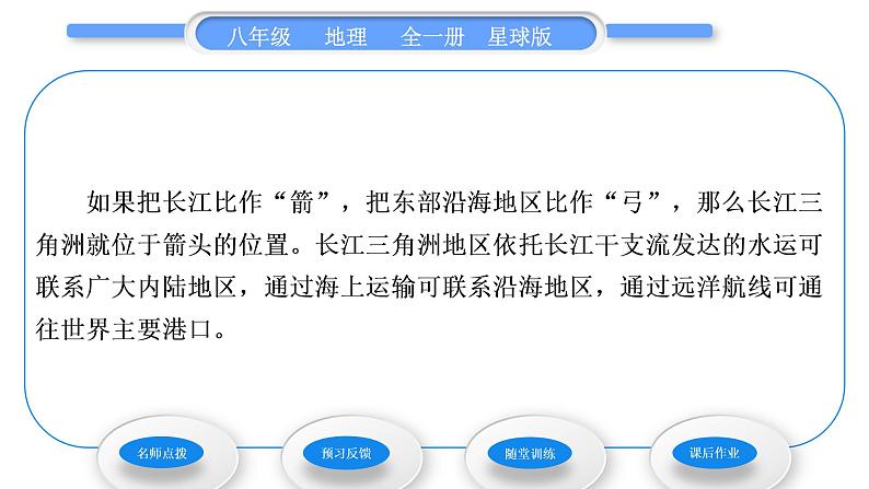 商务星球版八年级地理下第七章南方地区第二节长江中下游平原第2课时沿江工业走廊保护“母亲河”习题课件03