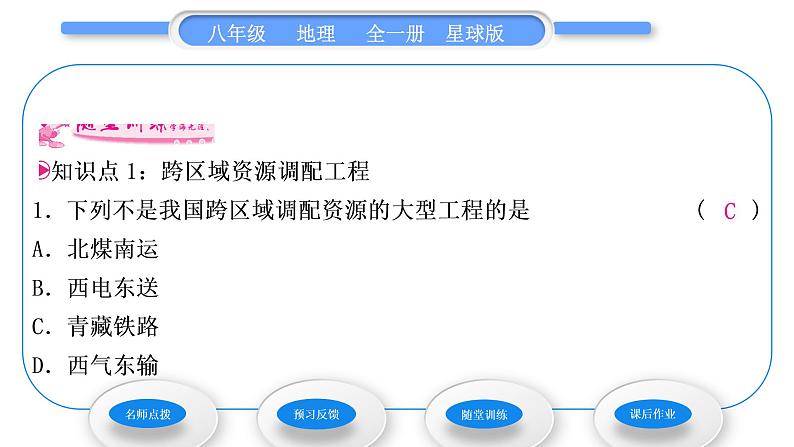 商务星球版八年级地理下第九章青藏地区活动课区际联系对经济发展的影响习题课件06