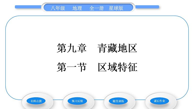 商务星球版八年级地理下第九章青藏地区第一节区域特征习题课件01