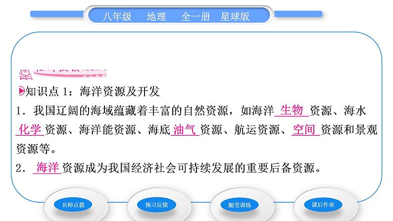 商务星球版八年级地理下第十章我国的海洋国土第二节海洋利用与保护习题课件第5页