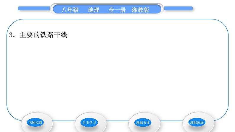 湘教版八年级地理上第四章中国的主要产业第三节交通运输业第1课时交通运输业的发展四通八达的交通运输网习题课件08