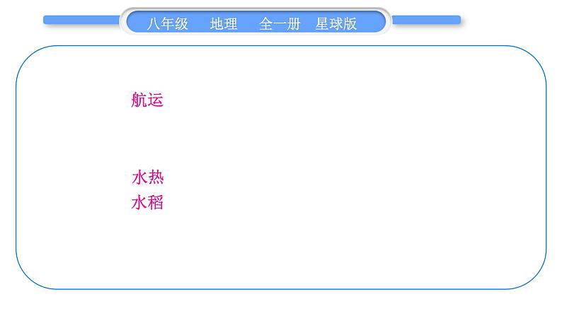 商务星球版八年级地理下第七章南方地区第七章知识网络习题课件03