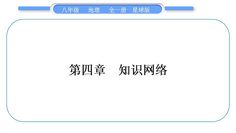 商务星球版八年级地理上第四章中国的经济与文化第四章知识网络习题课件01