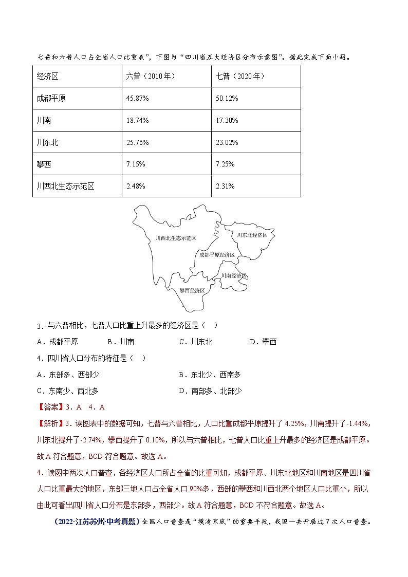 专题11 中国的人口和民族（解析版）第2页