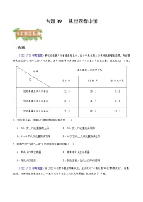 专题09 从世界看中国-5年（2018-2022）中考1年模拟地理分项汇编（广东专用）