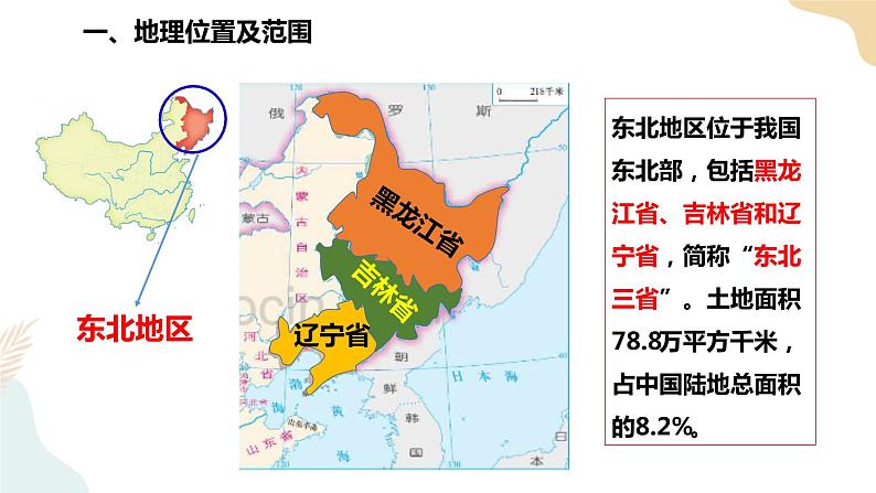 湘教版八年级地理下册6.1   东北地区的地理位置与自然环境 第1课时 课件06