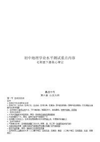 七年级下册（word版）-【赢战中考·核心背记】2023年初中地理学业水平测试重点内容核心背记（精华版）