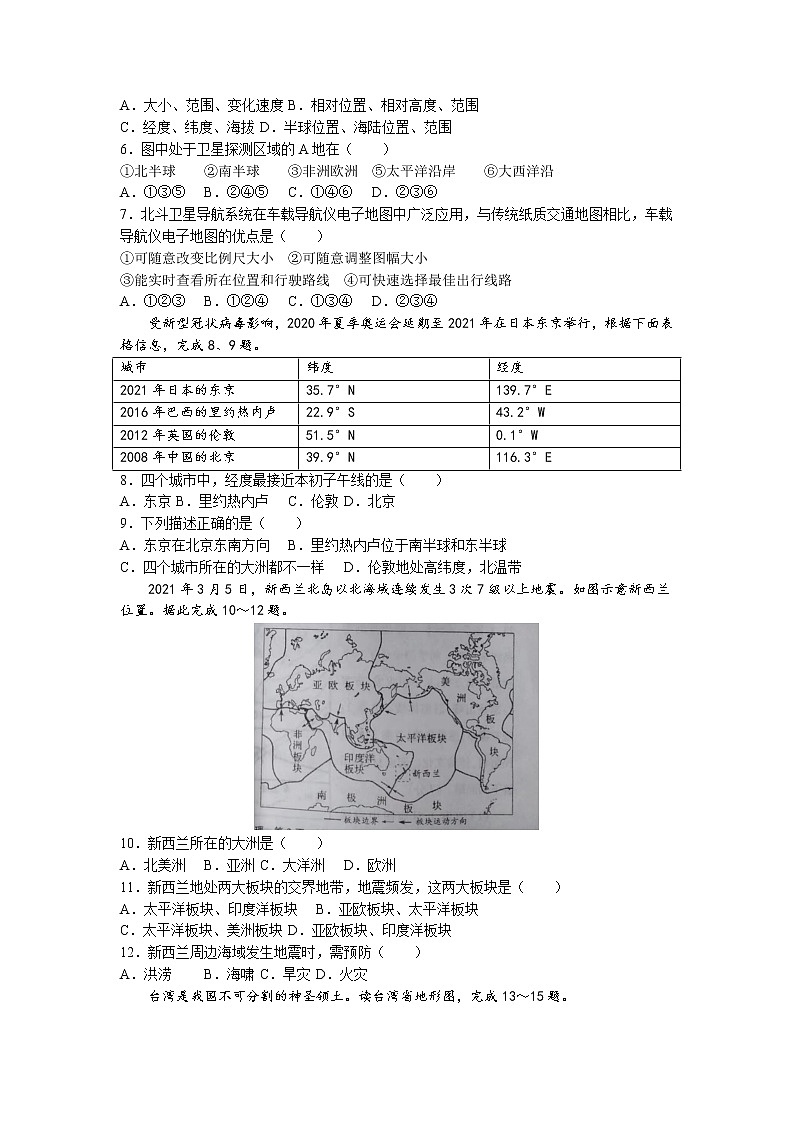 河南省漯河市临颍县2022-2023学年七年级上学期期中地理试题(无答案)02