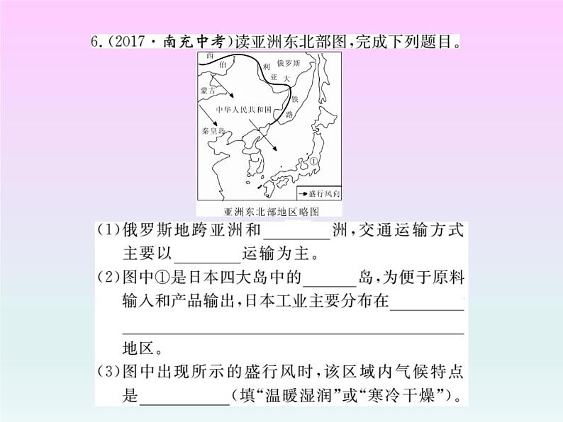 初中地理8下专题四 世界主要的区域习题课件第5页