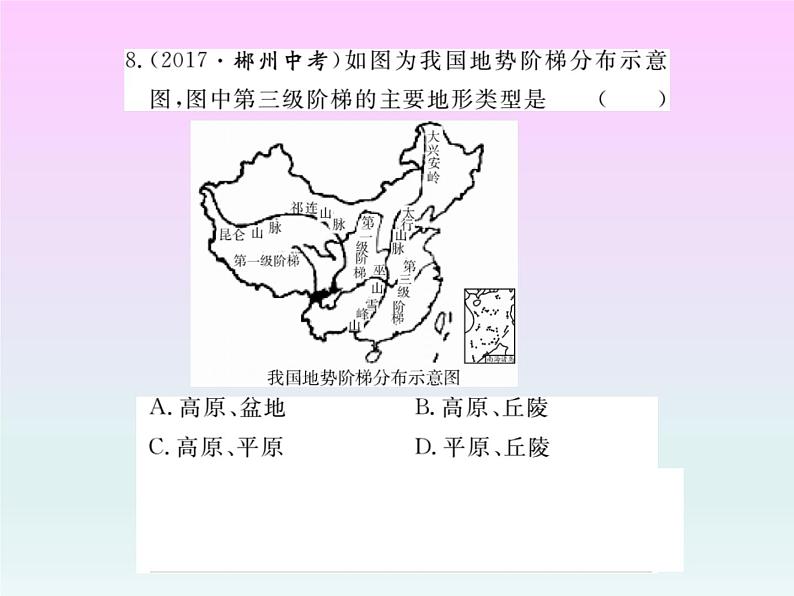 初中地理8下专题六 中国的自然环境习题课件07