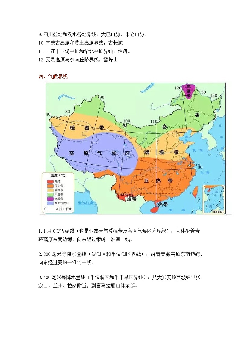 初中地理专题：中国地理分界线03