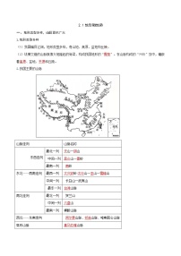 人教版八年级上学期地理期末复习知识清单2.1地形和地势答案版）