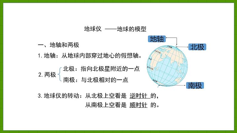 2.1.2 地球仪 课件七年级地理上学期湘教版03