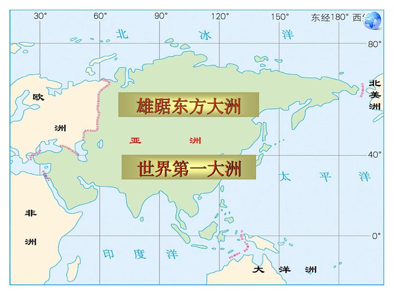 人教版地理七年级下册6.1位置和范围 课件第2页