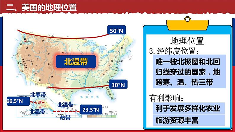 人教版地理七年级下册9.1 美国 第一课时 课件第8页