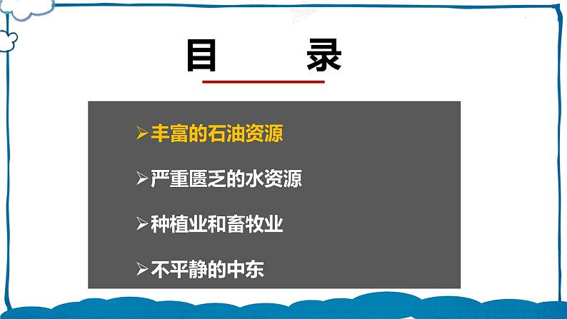 中图版地理八年级下册 6.2中东 课件+同步练习02