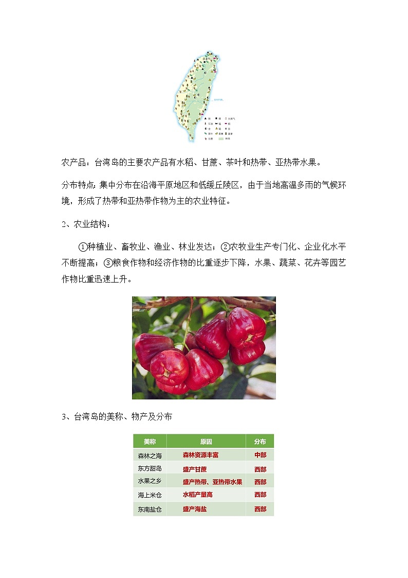 8.2台湾省的地理环境与经济发展（第2课时）（教案）-八年级地理下册同步优质备课包课件+教案+练习（湘教版）02