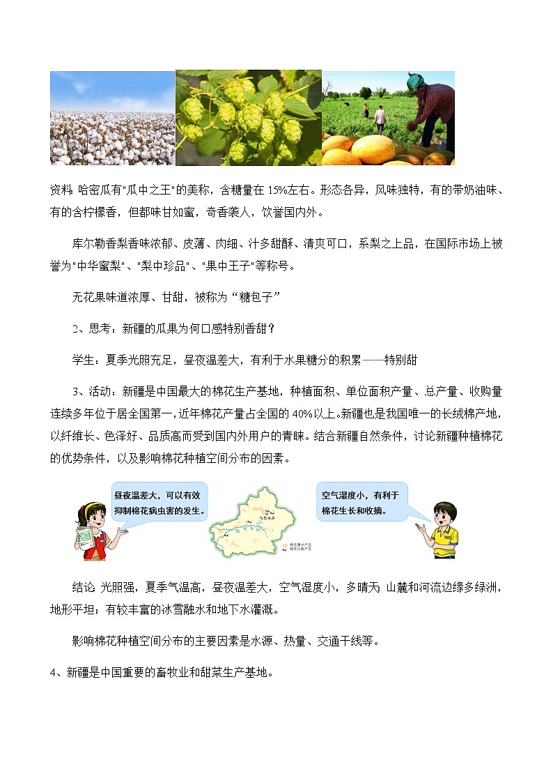 8.3新疆维吾尔自治区的地理概况与区域开发（第2课时）（教案）-八年级地理下册同步优质备课包课件+教案+练习（湘教版）第2页