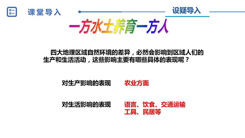 中图版地理七下第6章第二节 《四大区域自然环境对生产和生活的影响》第1课时 课件教案02