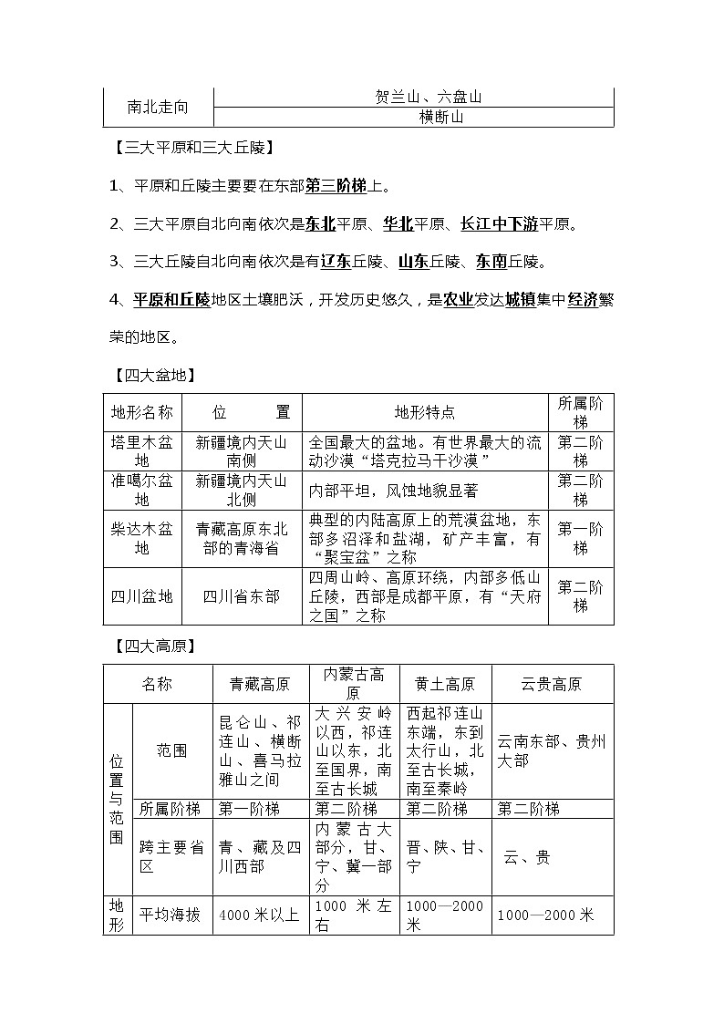 八年级上册地理第二章《中国的自然环境》知识点第2页