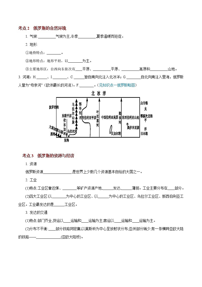 考点10 俄罗斯-2023年中考（会考）地理考点总动员（原卷版）第2页