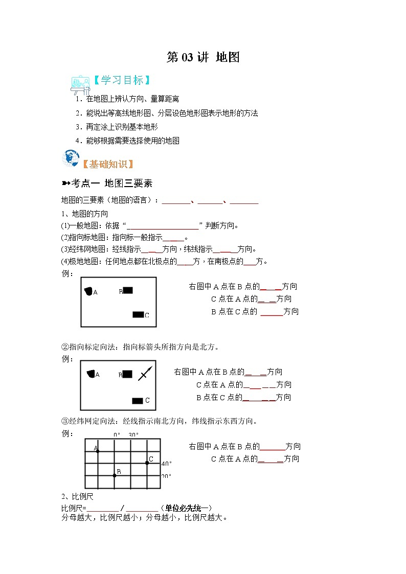 【寒假自学】2023年人教版地理七年级-第03讲《地图》寒假精品讲学案（含解析）01
