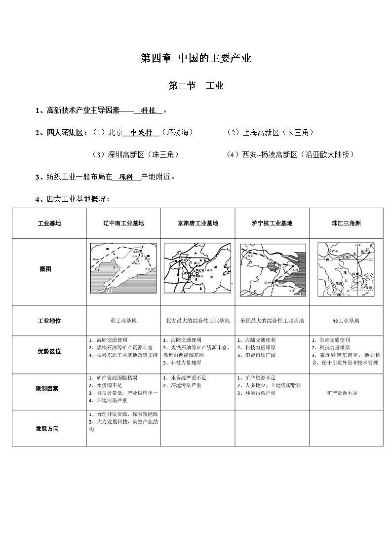 4.2工业（达标训练）-八年级上册同步备课系列（湘教版）01