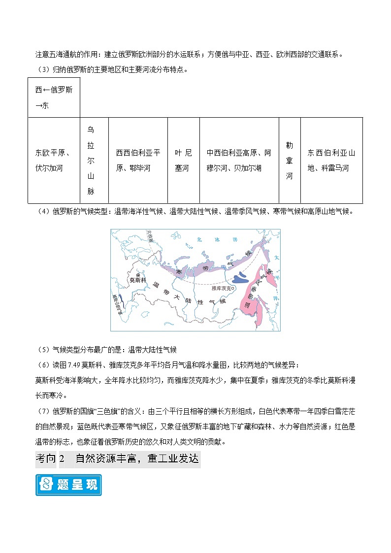 专题11 俄罗斯-备战2023年中考地理母题题源解密（全国通用）（解析版）第3页