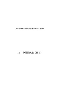 初中地理人教版 (新课标)八年级上册第一章 从世界看中国第三节 民族精品同步测试题