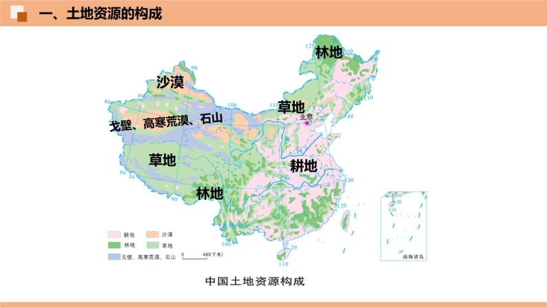 3.1  中国的土地资源  （识图课件）-八年级地理上学期期末复习大串讲（地图篇）03