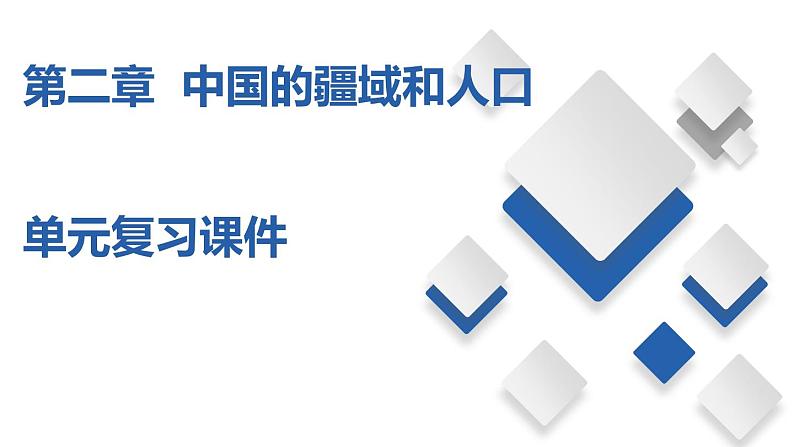 第二章  中国的疆域和人口【复习课件】-七年级地理上册单元复习过过过（中图版）第1页