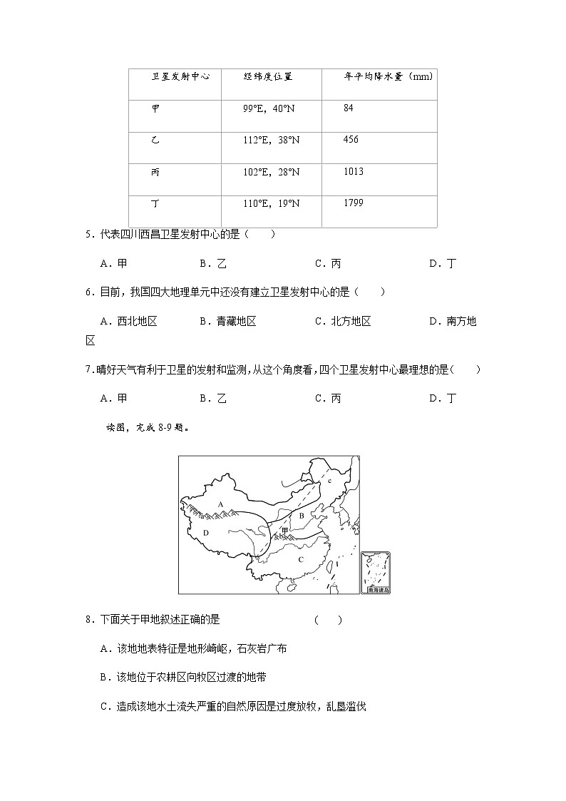 必刷题05 中国地理(二)-2023年中考地理总复习高频考点必刷题（全国通用）（原卷版）第2页