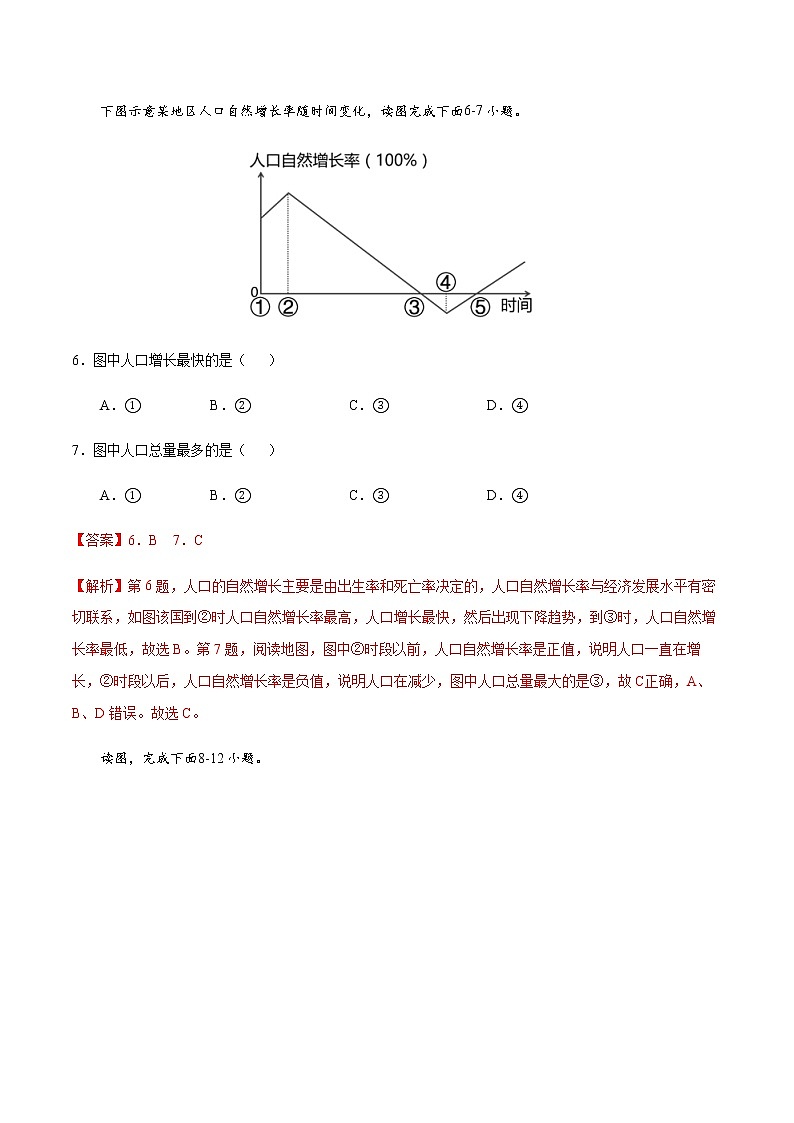 章末综合检测5 世界的居民（解析版）-七年级地理上册课后培优练（商务星球版）第3页