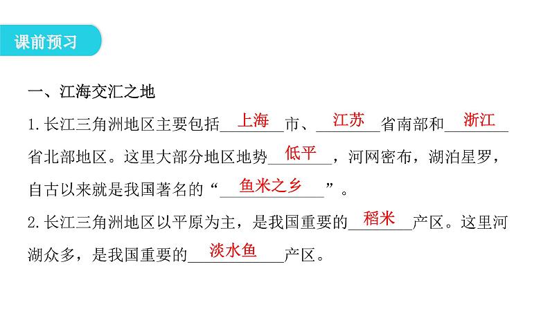 人教版八年级地理下册第七章第二节“鱼米之乡”——长江三角洲地区教学课件第6页