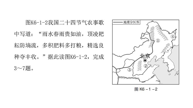 人教版八年级地理下册第六章第一节自然特征与农业课后作业课件第4页