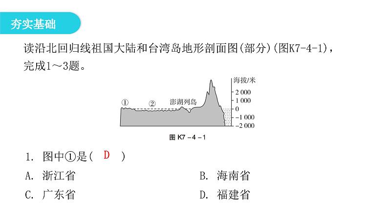 人教版八年级地理下册第七章第四节祖国的神圣领土——台湾省课后作业课件第2页