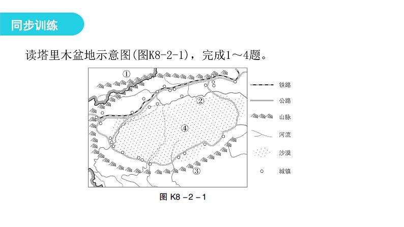 人教版八年级地理下册第八章第二节干旱的宝地——塔里木盆地课后作业课件第2页