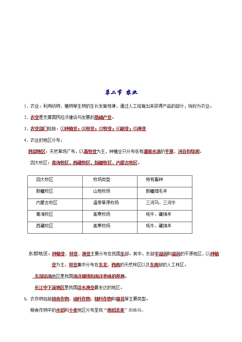 第四章 中国的经济发展-【考点聚焦】初中地理必备知识大串讲（人教版）03