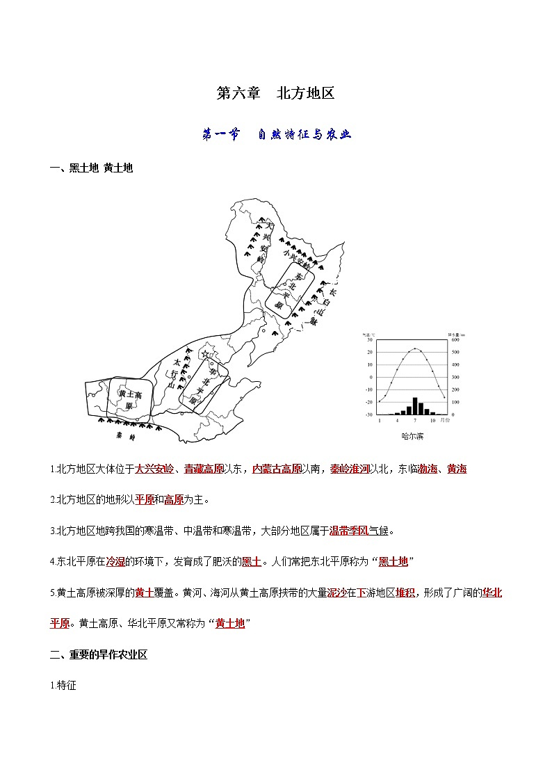 第六章 北方地区-【考点聚焦】初中地理必备知识大串讲（人教版）01