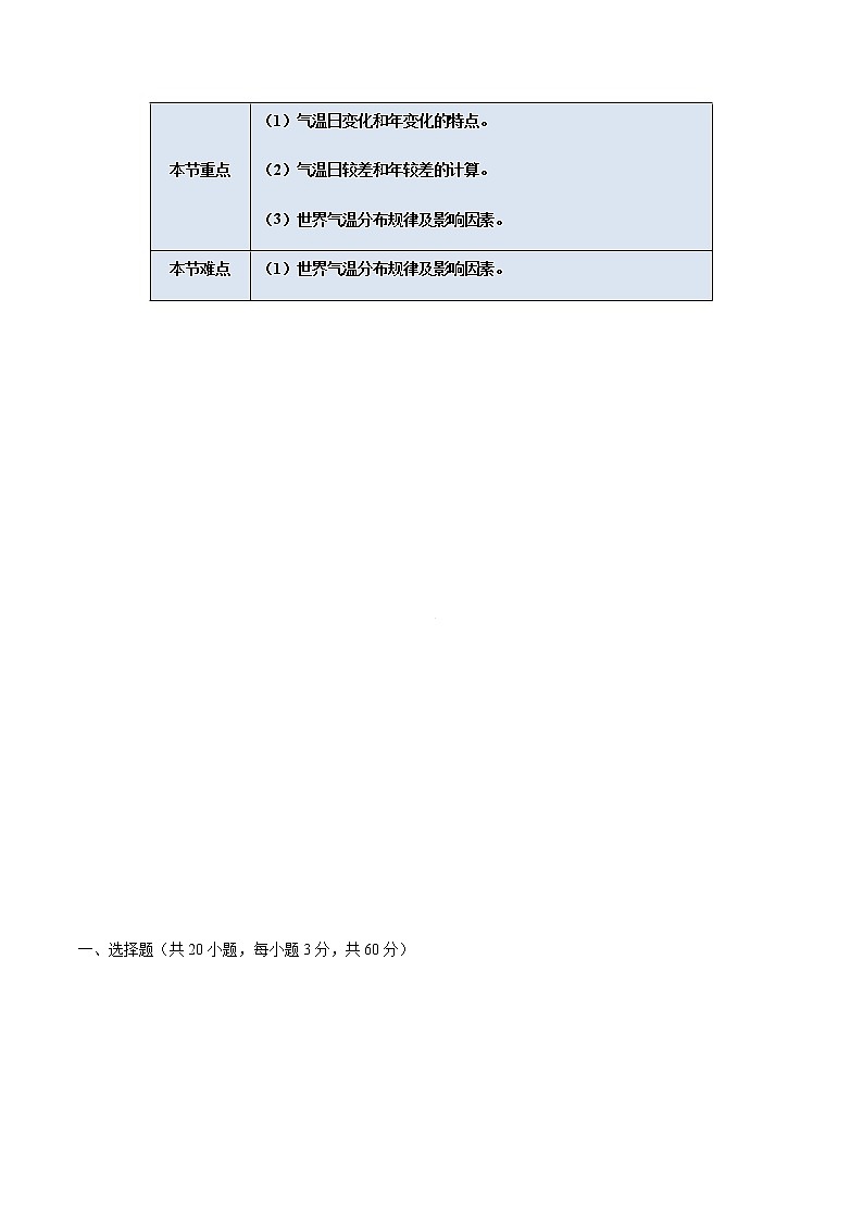 3.2 气温的变化与分布-七年级地理上册课后培优练（人教版）02