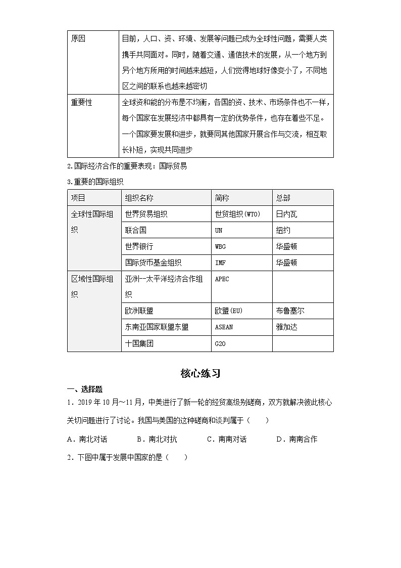 备战2023年地理新中考二轮复习重难突破（河北专用）重难点05 发展与合作（原卷版）第2页