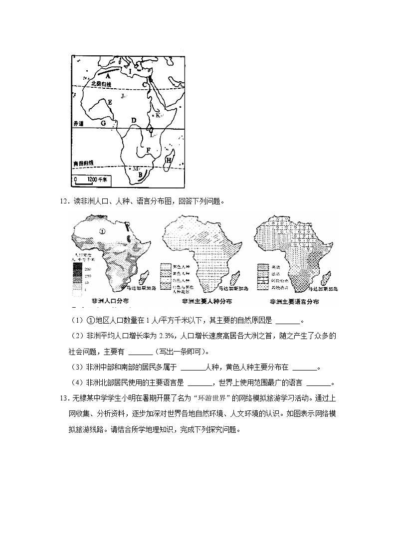 备战2023鲁教版（五四制）六年级下册地理 8.3 撒哈拉以南——非洲 同步卷103