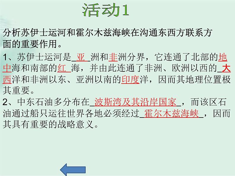 商务星球版地理七年级下册 第七章 活动课 聚焦中东—地区冲突的地理背景 课件06