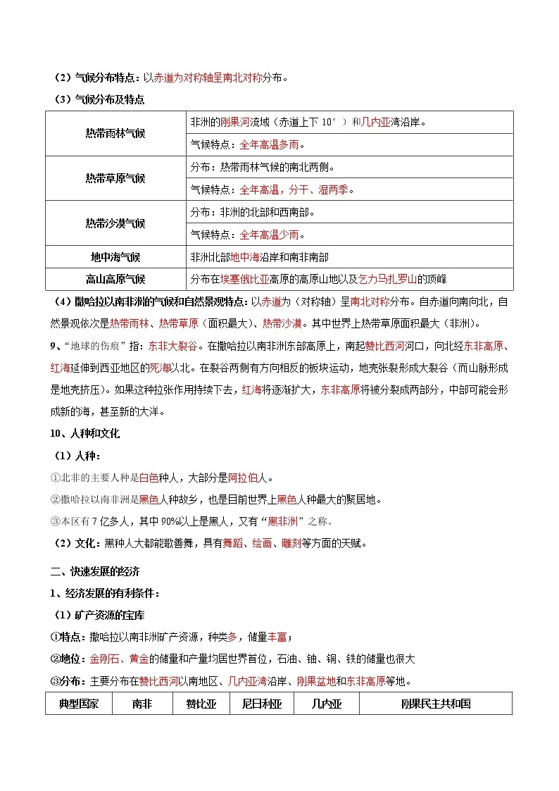 专题12  撒哈拉以南非洲和极地地区（晨读晚默）-备战2023年中考地理一轮复习考点帮（全国通用）03